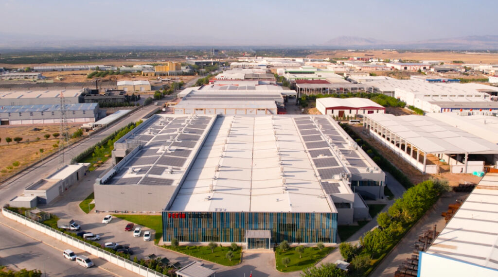 Aerial view of a Taha Group production campus